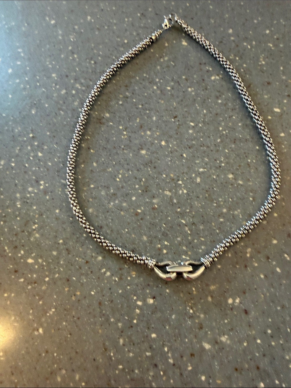 LAGOS Silver Braided Rope Necklace with Hook Clasp